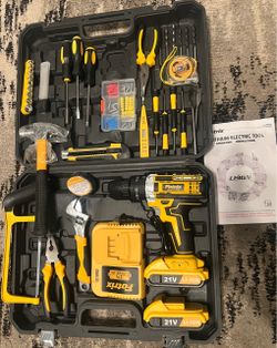21V Cordless Hammer Drill Set Electric Impact Driver Screwdriver 2 Battery included New!! Set