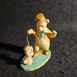 Vintage Porcelain Avon Polar Bear Circus Ringmaster Pierre & Poodle Figurine. Damaged/Repaired