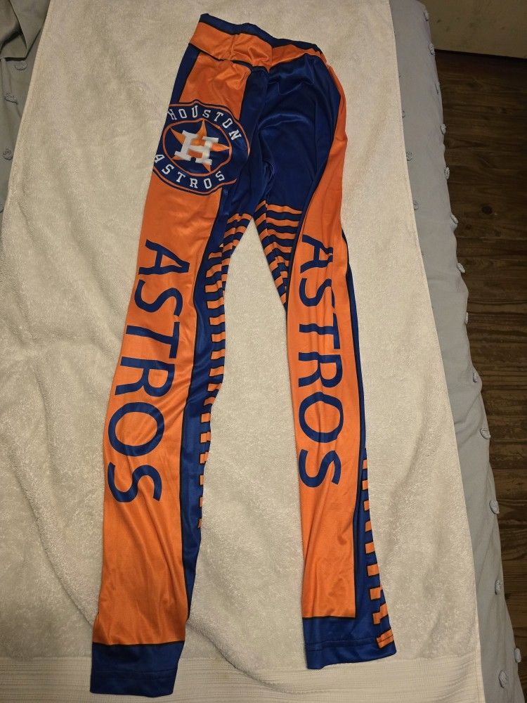 HOUSTON ASTROS LADIES LEGGINGS SIZE MEDIUM/LARGE14"-19" WAISTE