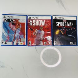 PS5 Games Bundle - NBA 2K22, MLB The Show 22, Spider-Man Miles Morales