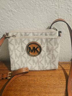 Michael Kors Fulton Collection Crossbody Shoulder Bag Vanilla Brown MK Logo