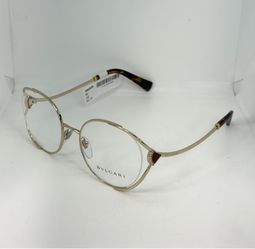BVLGARI BV 2245-B 278 Women's Pale Gold Round Full Rim Eyeglasses - 54-19 140