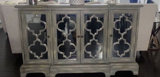 4 Door Accent Cabinet Grey 