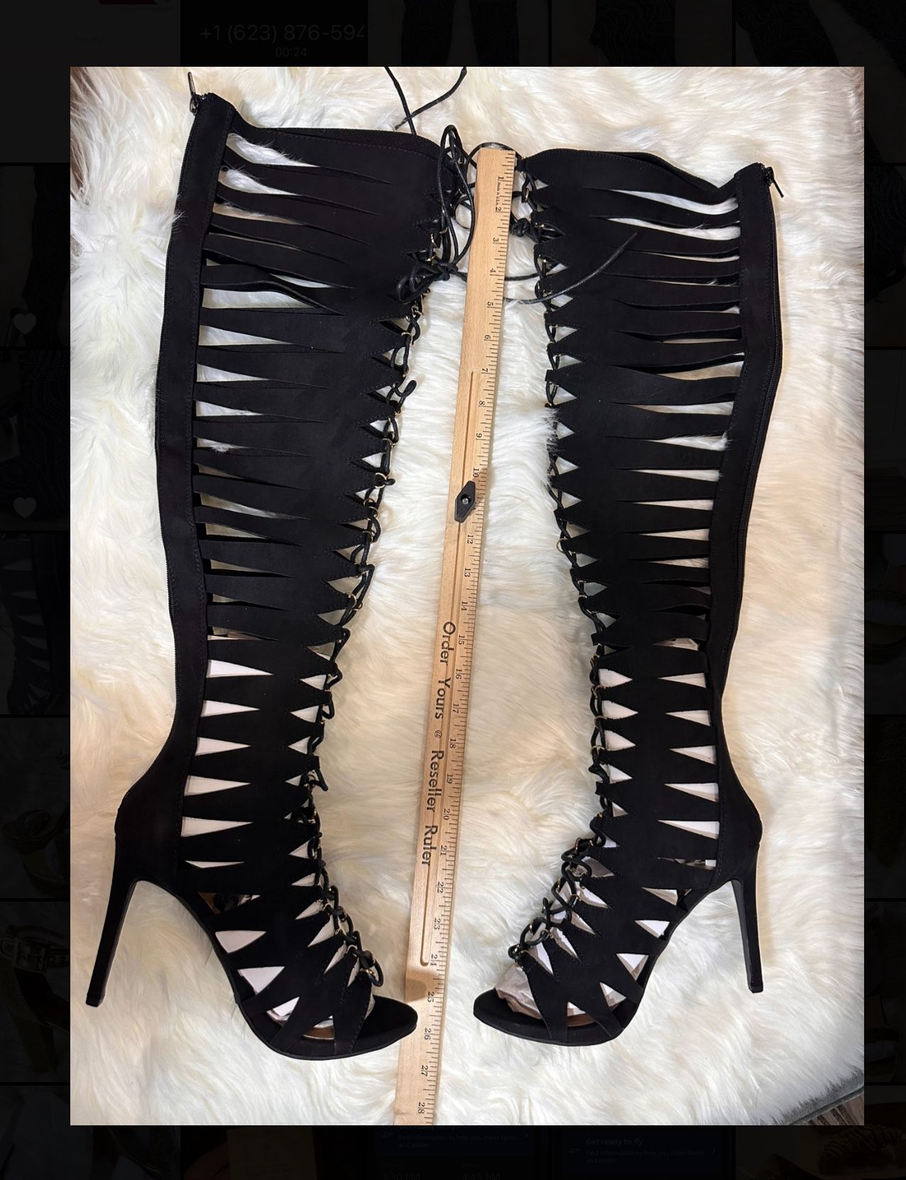 New in Box: Anne Michelle Knee-High Lace-Up Heels