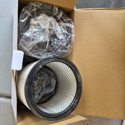 2 Shop Vac Filters And Three New Bag Filters