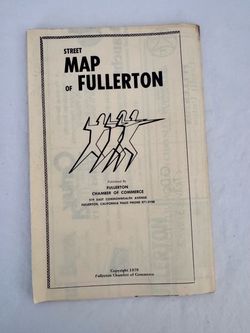 1979 Fullerton California Street Map Chamber of Commerce Vintage Local Ads
