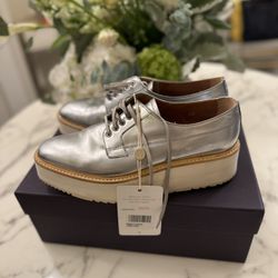 Prada Silver Platform Shoes