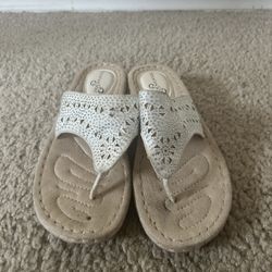 White And Silver Sandals