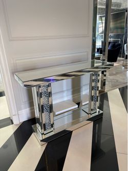 Glass Jewel Console Table