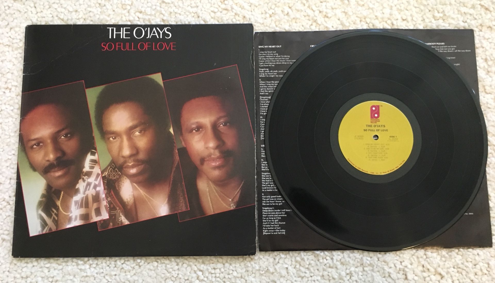 The O’Jays “So Full Of Love” vinyl lp 1978 Philadelphia International Records original 1st pressing -1matrix very nice clean copy