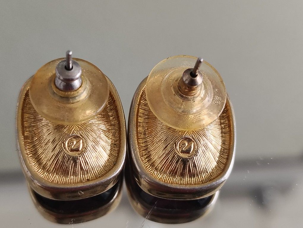 Amethyst Gold Earrings Studs