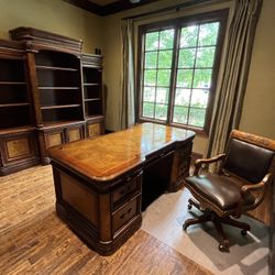 Executive Office Furniture Desk Chair And Bookcase