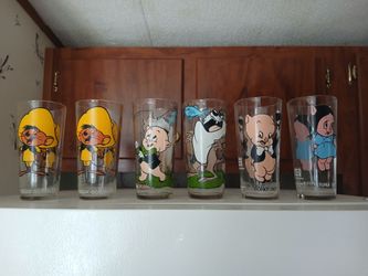 6 Vintage Looney Tune Pepsi Glasses