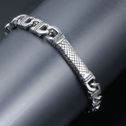 Stainless Steel Totem Bracelet, Punk Exquisite Polished Casting Bracelet, Punk Domineering Men's Jewelry