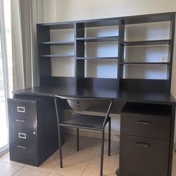 Desk With Chair And File Cabinet