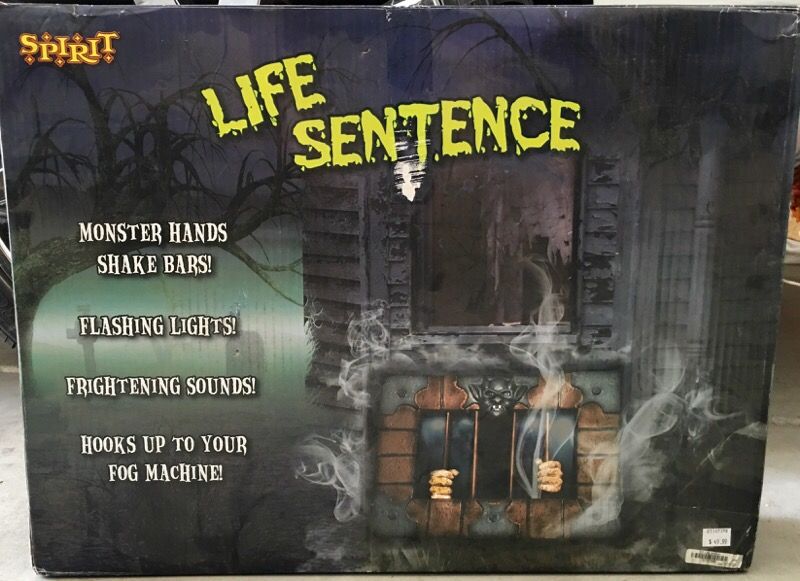Spirit Halloween life sentence prop decoration