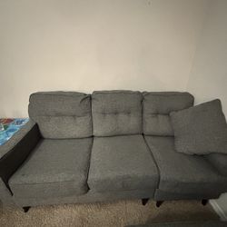 $40 Grey Sofa and Chaise Lounge Set 