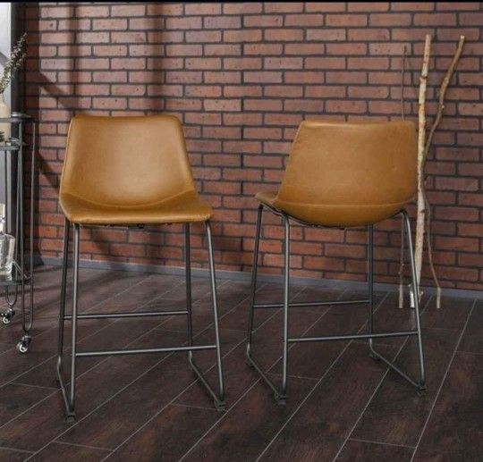 Set Of 2 Carmel Black Or Brown Counter Height Stools (New In A Box )