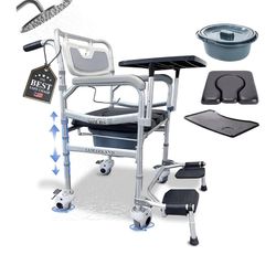 3 in 1 Commode Shower Chair with Wheels