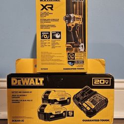 DEWALT XR 1/4" 3-SPEED HIGH TORQUE IMPACT DRIVER WITH BATTERY  AND CHARGER 