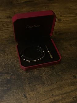 Cartier Love Bracelet 18k Gold Bangle with Diamonds Screw Closure Bezel Setting Size 15