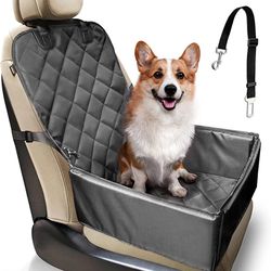 Dog Car Seat Cover, Waterproof Pets Hammock by Hard Boards for Front Seat and Back Seat,with Pet Seat Belt for Cars, Trucks & SUVs