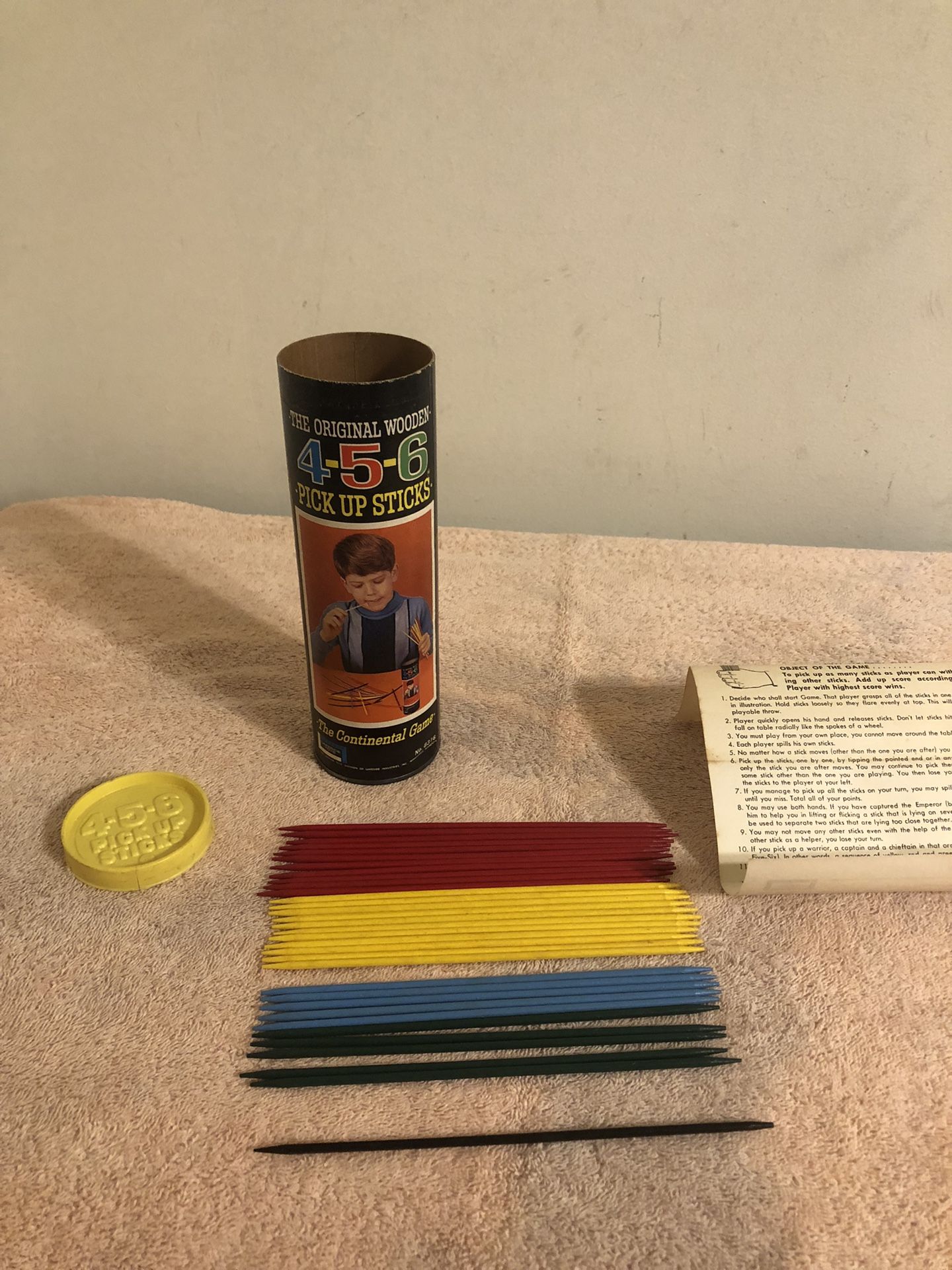 Vintage 1966 Lakeside Toys Wood 4 5 6 Pick Up Sticks With Instructions #8316