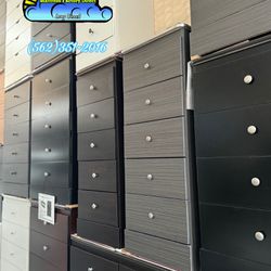 New Slim Silver/ Grey 5 Drawer Chest Dresser w/ Sliders 
