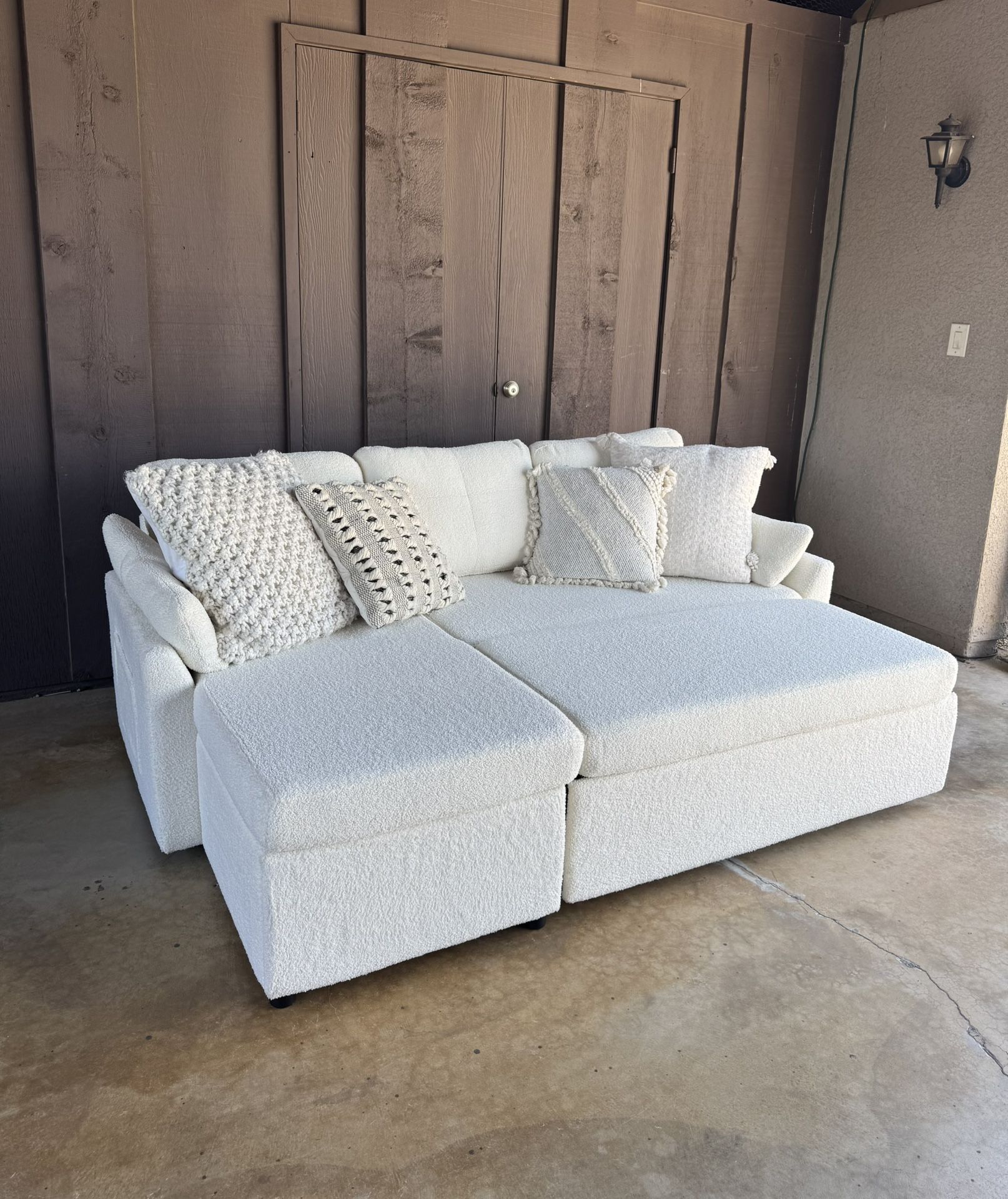 Cream Sectional ( Delivery Available )