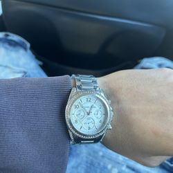 Michael Kors Women's Blair Watch in silver-tone stainless steel, model number MK5165. 