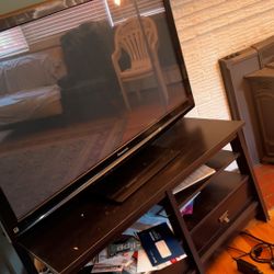 Panasonic 55” Plasma TV + Black Wood Stand (Price NEGOTIABLE)