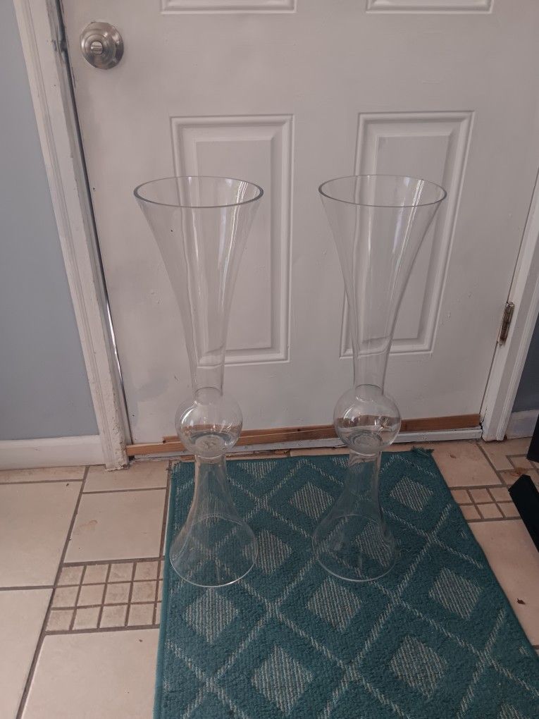 Two Nice Glass Vase Will Look Cute With Some Flowers Or Something Else