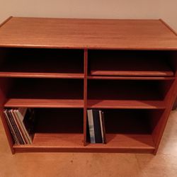Vintage Danish Teak Stereo Record Cabinet Media Console