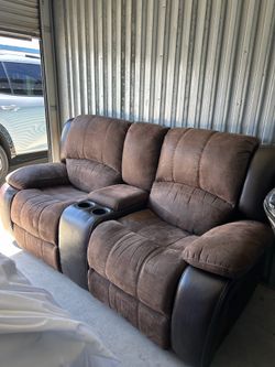 Brown Loveseat w/ Recliners