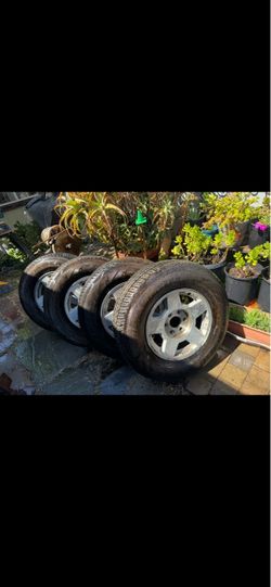 Truck rims and tire set