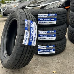 195/60/15 INVOVIC New Tires Installed And Balanced 