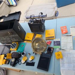 RARE WWII US NAVY Aerial Film DEVELOPING OUTFIT PORTABLE TYPE D-2 Case W Vintage Kodak Accessories Kalart Synchronized range finder