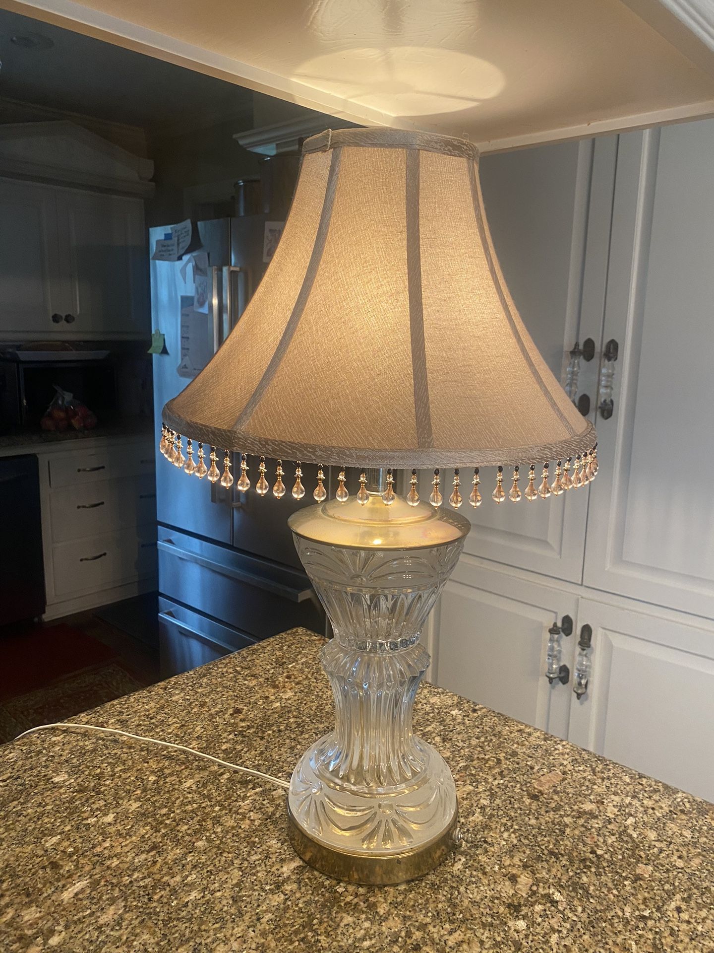 Vintage Cut Glass/crystal  Lamp