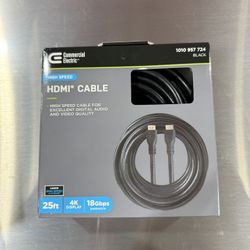 Commercial Electric 25 ft. DELUXE HDMI CABLE-Black