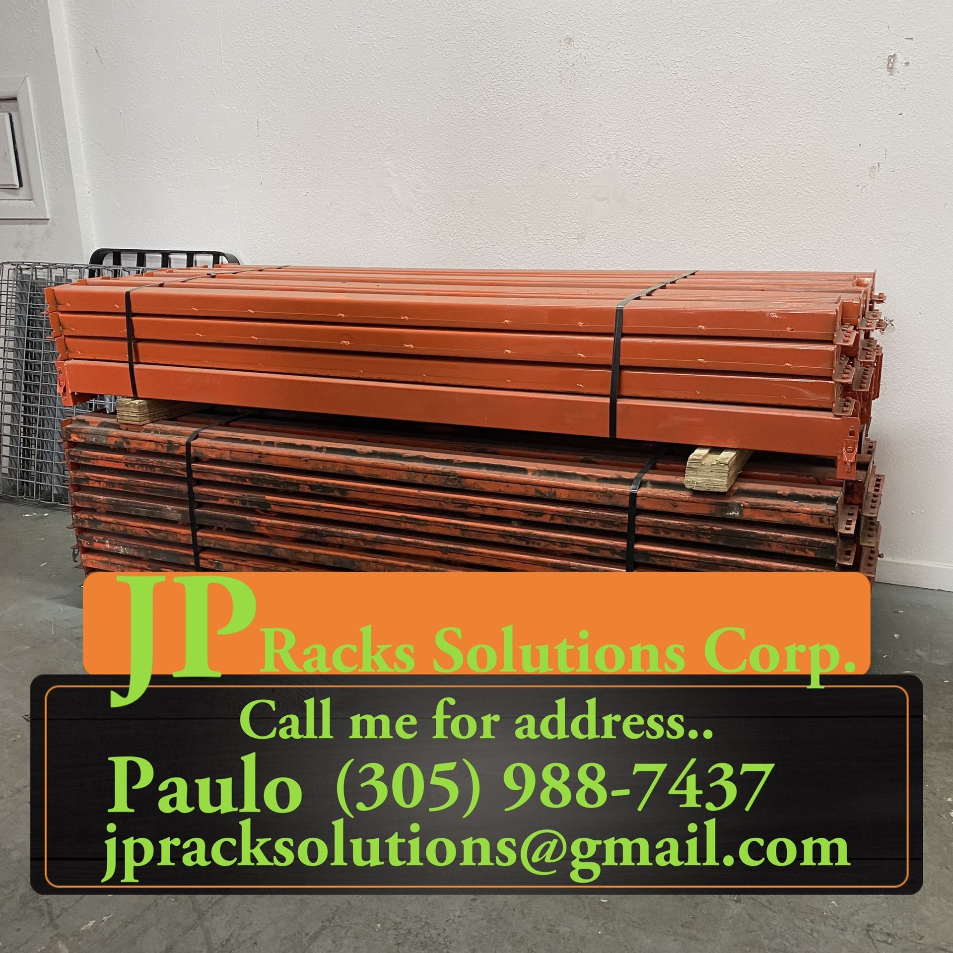 Pallet Racks Beams 8”x4” Upright Wire Decks Warehouse for Sale in Miami ...