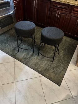 NEW Miniyam Swivel Counter Height Bar Stools Set of 2,Boucle Upholstered Stools 24”