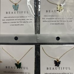 Butterfly necklaces w/messages