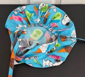 Peanuts Snoopy Sprinkles Unisex STRETCH Bouffant Print Scrub Hat just $5