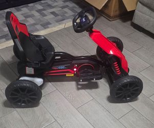 12V Electric Go Kart for Kids with Adjustable Seat, 3-8 Years, Red