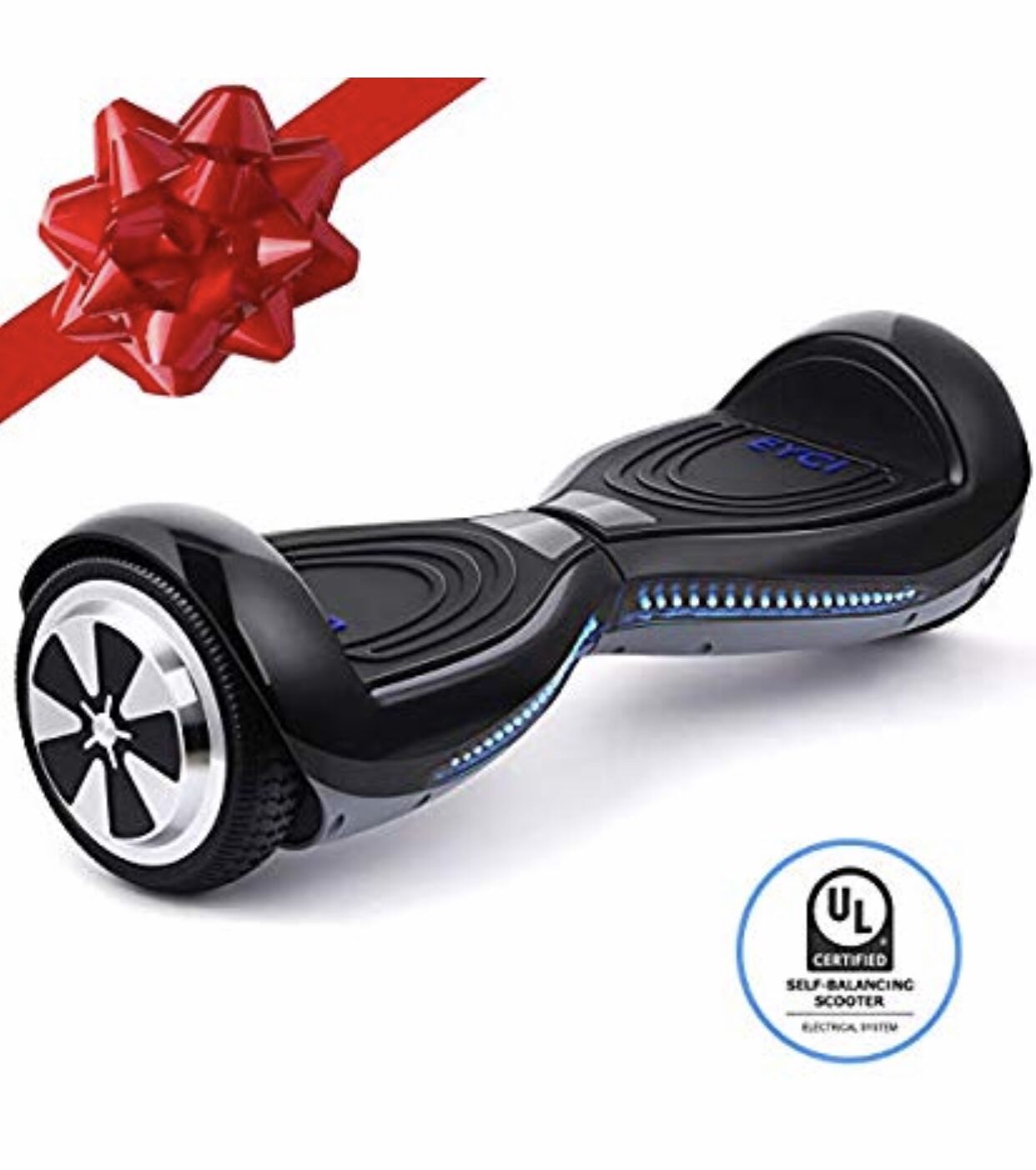 EYCI Hoverboard Electric Self Balancing Scooter UL 2272 Certified Two Smart 6.5" Wheel Scooter with 250W Dual-Motor Ideal Gift for Kids & Adults (Bla