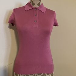 Vintage Japanese LAUTREAMONT LADIES POLO SHIRT/TOP Pink Size S