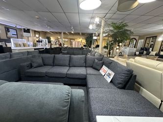 Brand New Gray Fabric Sectional Sofa with Chaise