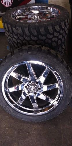 22" chrome offroad and mud terrain tires. $0 DOWN TO RIDE TODAY. {url removed} 2940 N Keystone Mon-Sat 10-6
