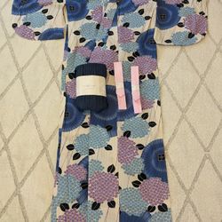 Japanese Yukata Kimono With Obi