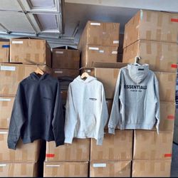 🔥 FEAR OF GOD ESSENTIALS HOODIES – ALL COLORS (BLACK / LIGHT OAT / DARK OAT) – XXS–XXL